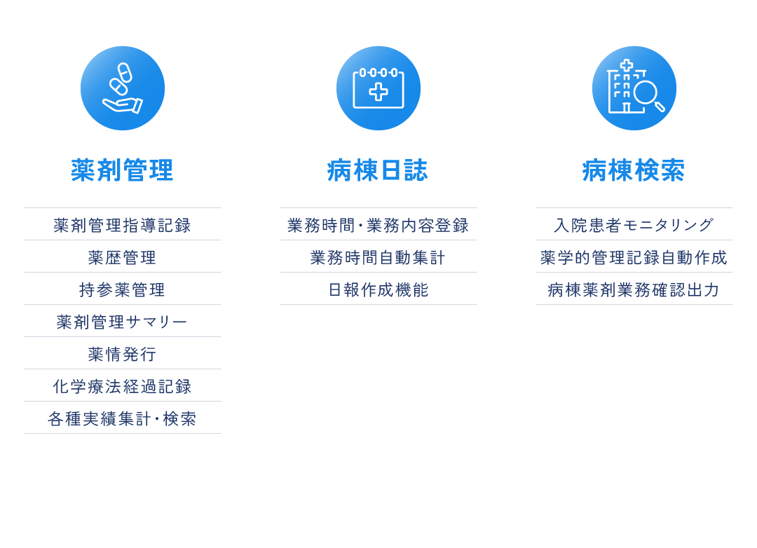 薬剤管理 病棟日誌 病棟検索